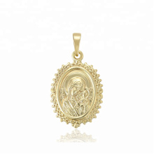 33693 xuping Modedesign Edelstahlschmuck 14K Goldfarbe Madonna-Anhänger